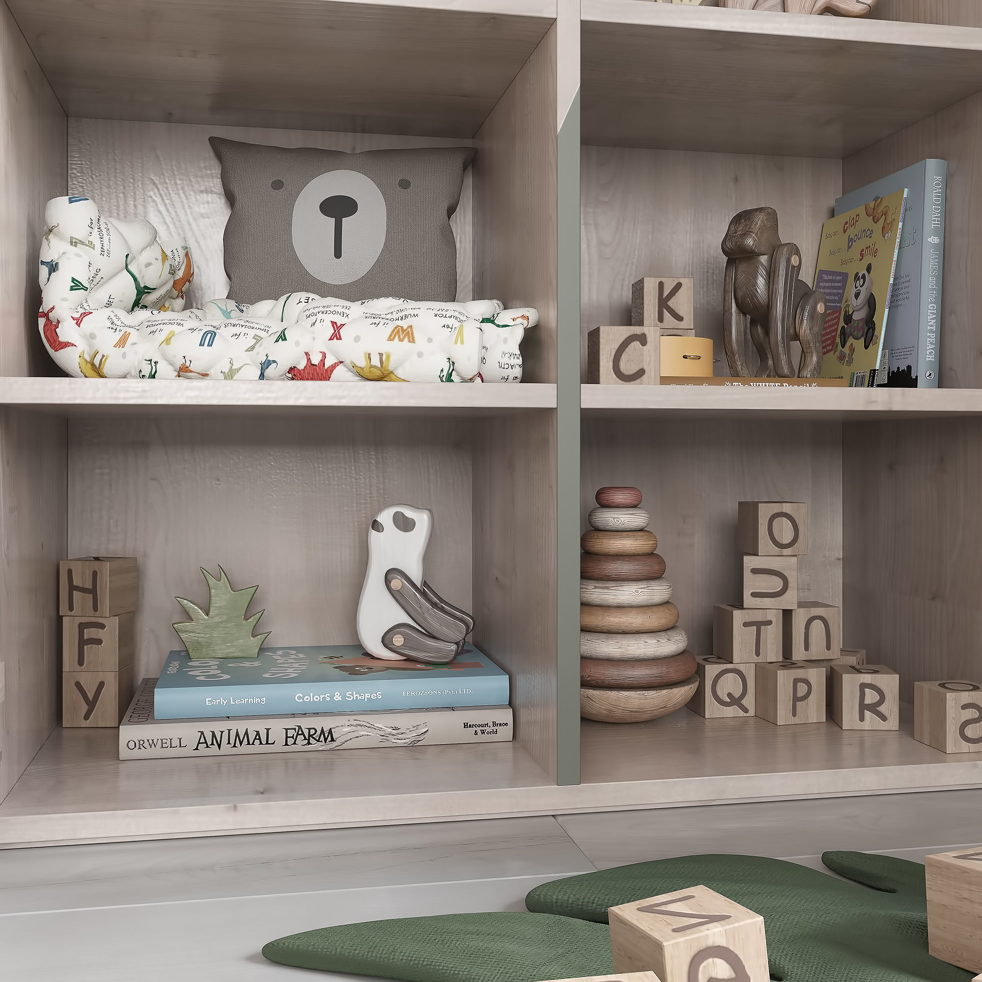 A Large Set Of Decor For A Nursery In Jungle Style 3D model_6