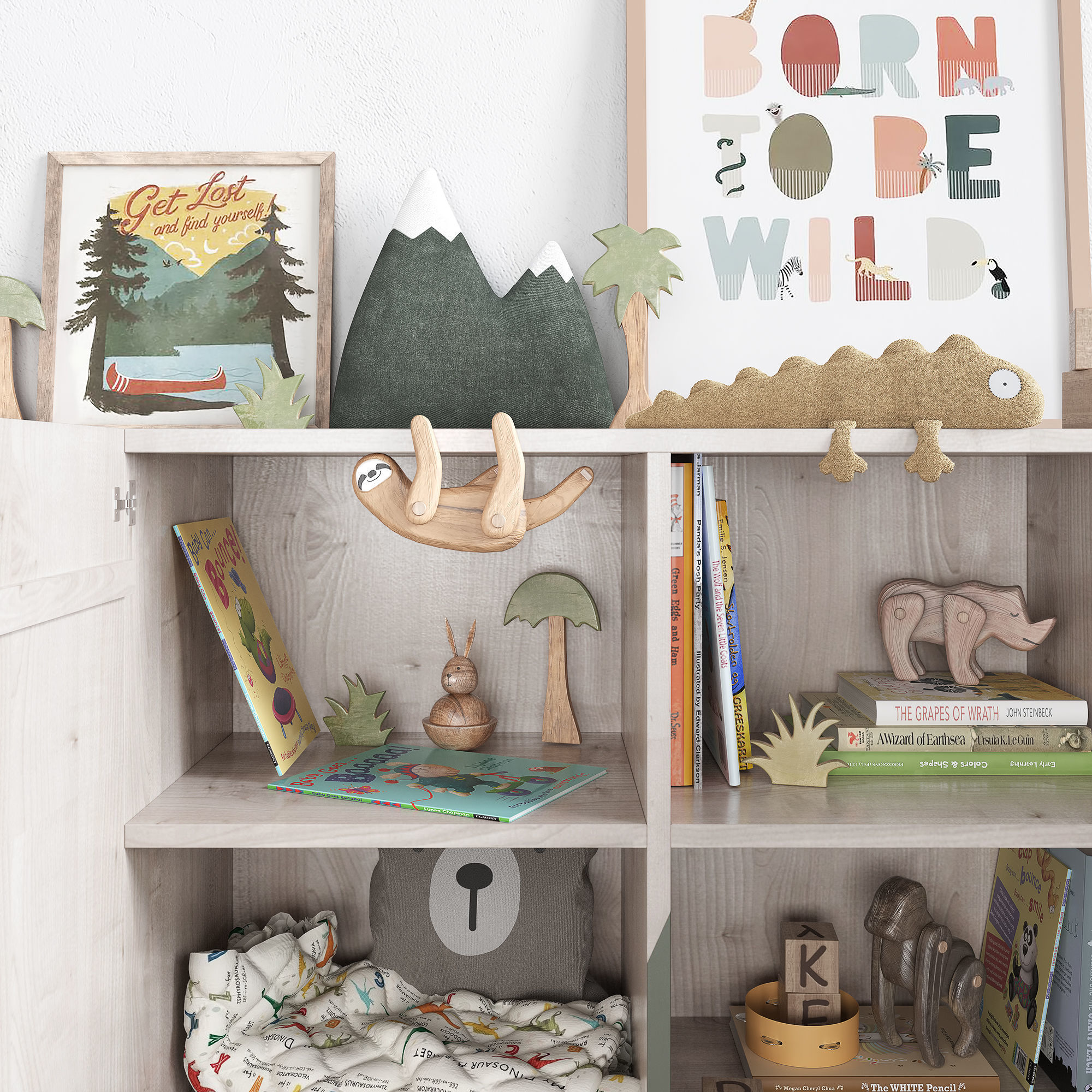 A Large Set Of Decor For A Nursery In Jungle Style 3D model_4