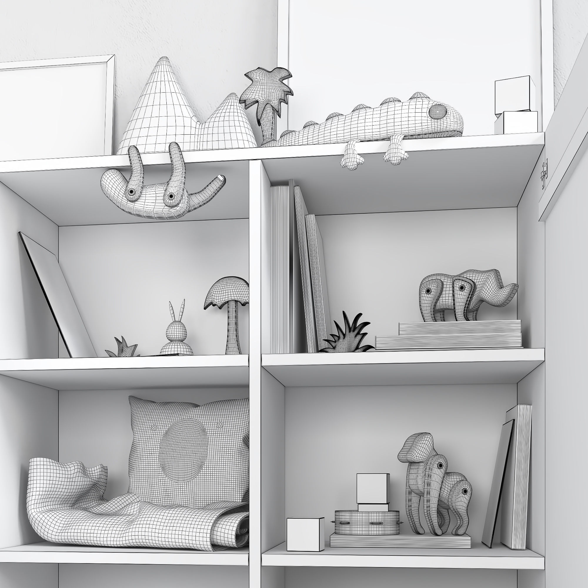 A Large Set Of Decor For A Nursery In Jungle Style 3D model_10