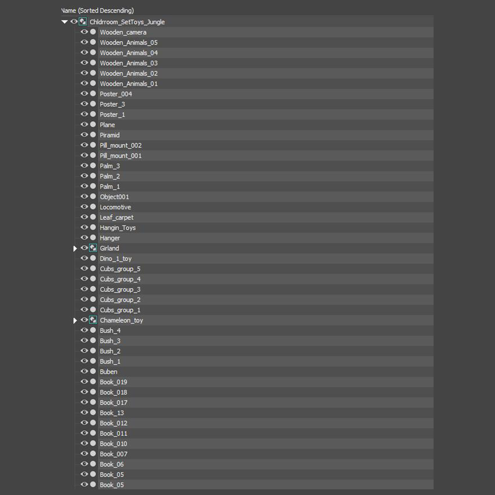 A Large Set Of Decor For A Nursery In Jungle Style 3D model_14