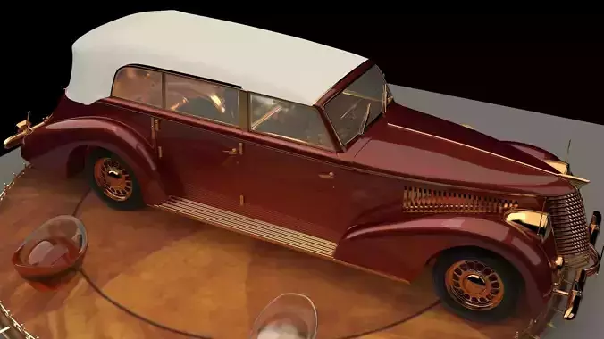 Chinese gold ingot with classic car