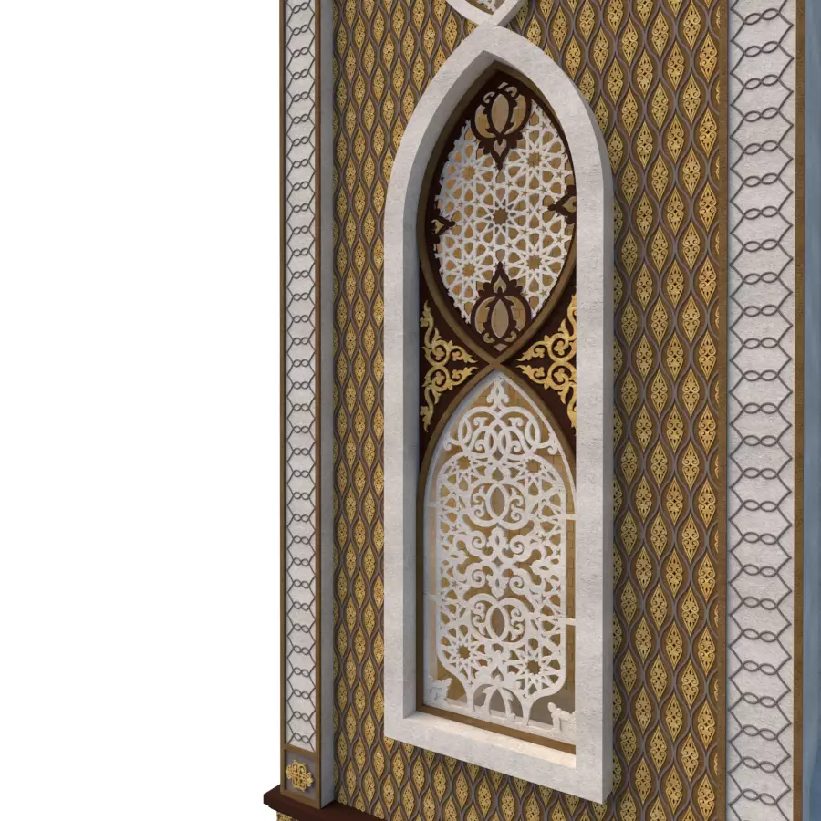 ornament islamic wall art 3D model_0