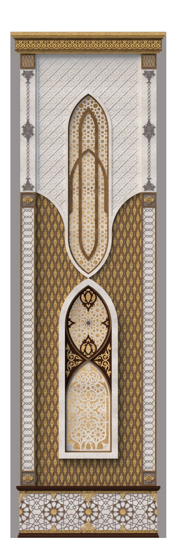 ornament islamic wall art 3D model_1