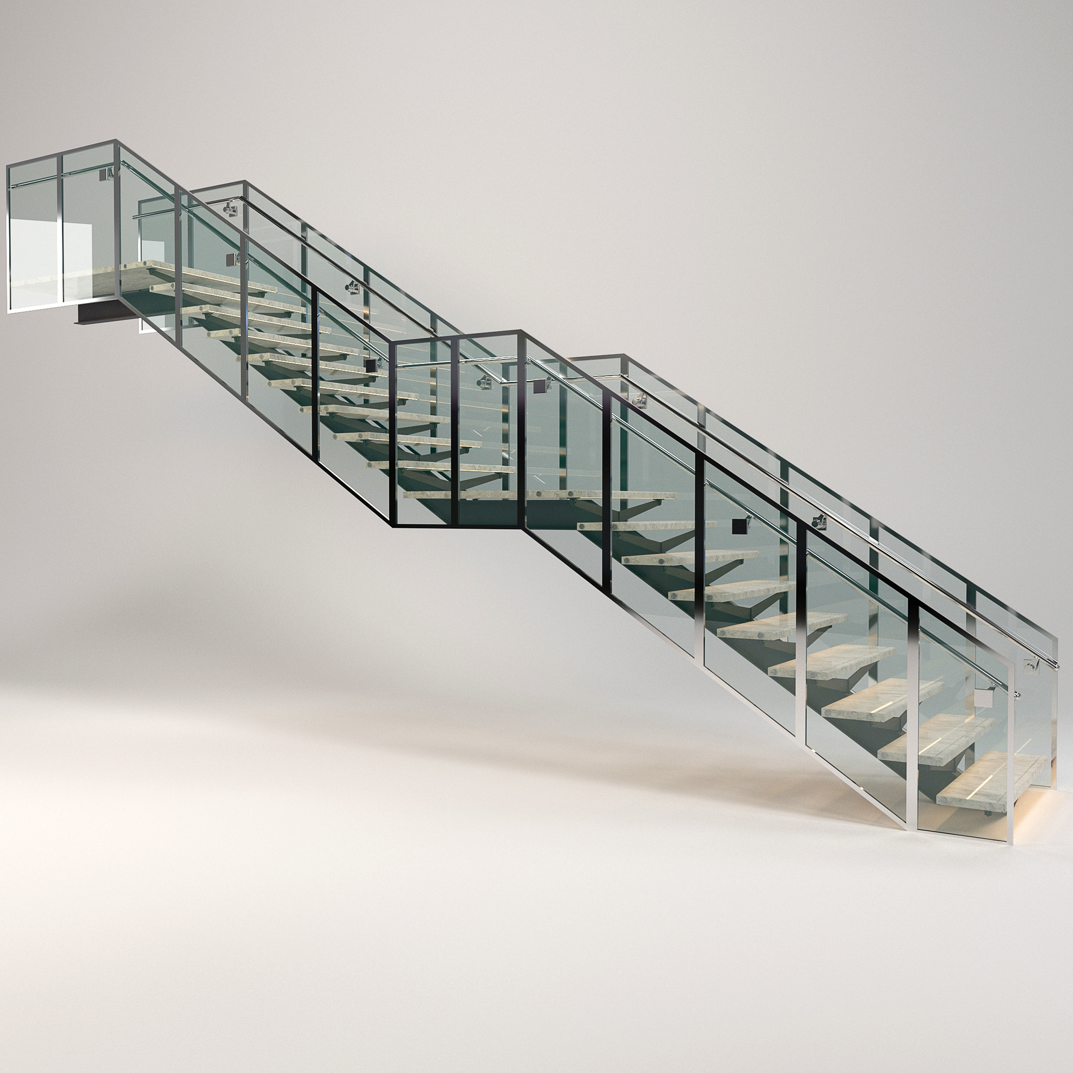 modern stair 03 3D model_3