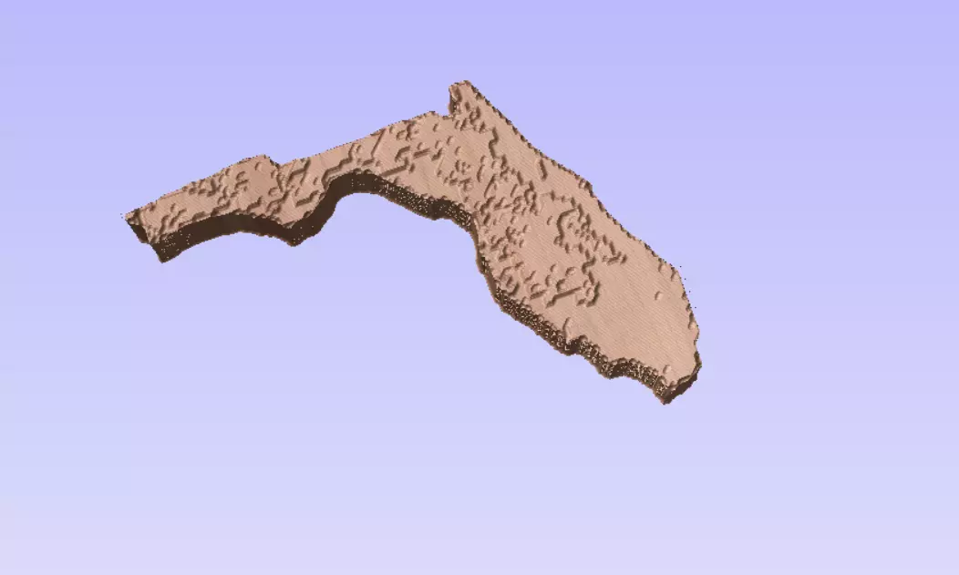 Florida Topographical Map for CNC cutting 3D print model_0