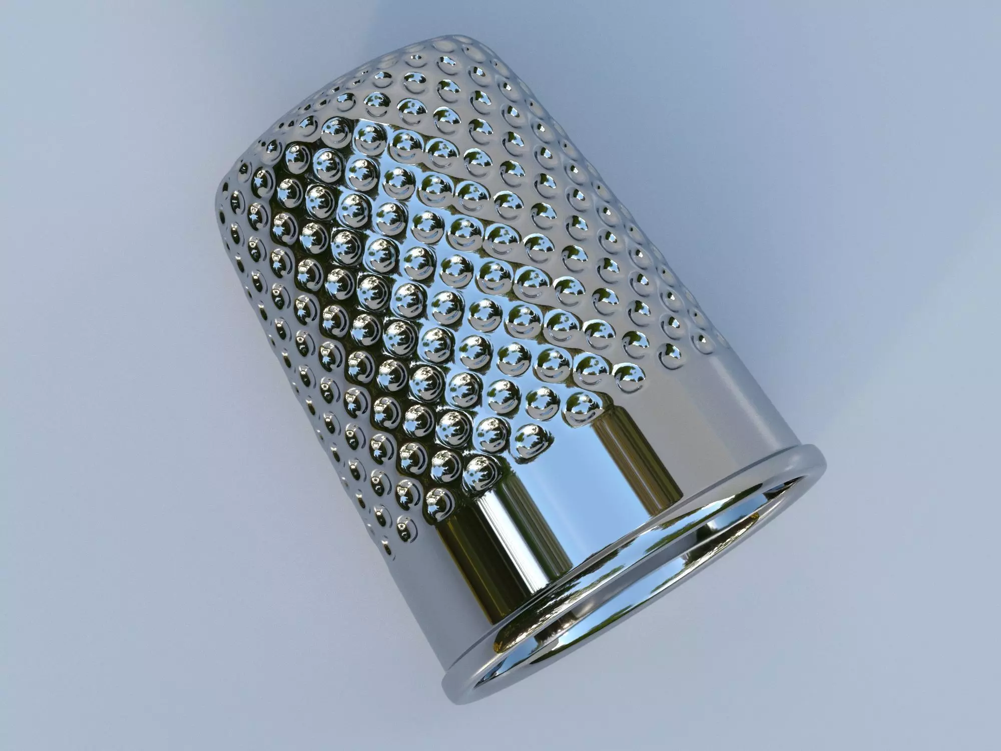 Thimble stainless steel 3D model_0