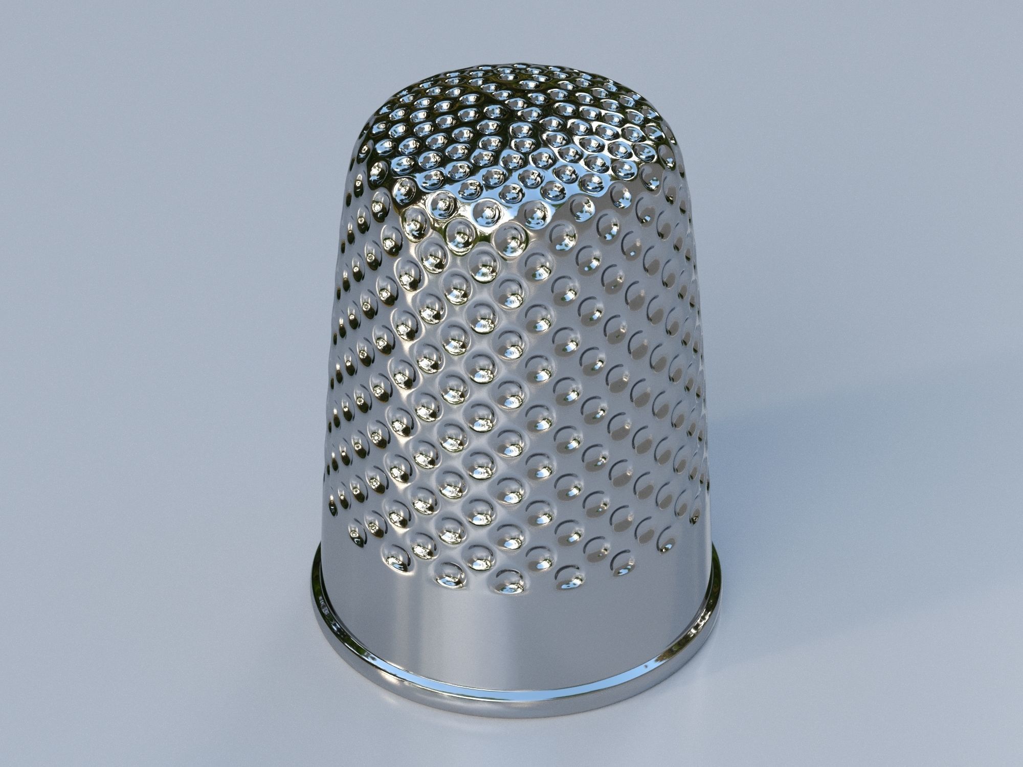 Thimble stainless steel 3D model_2