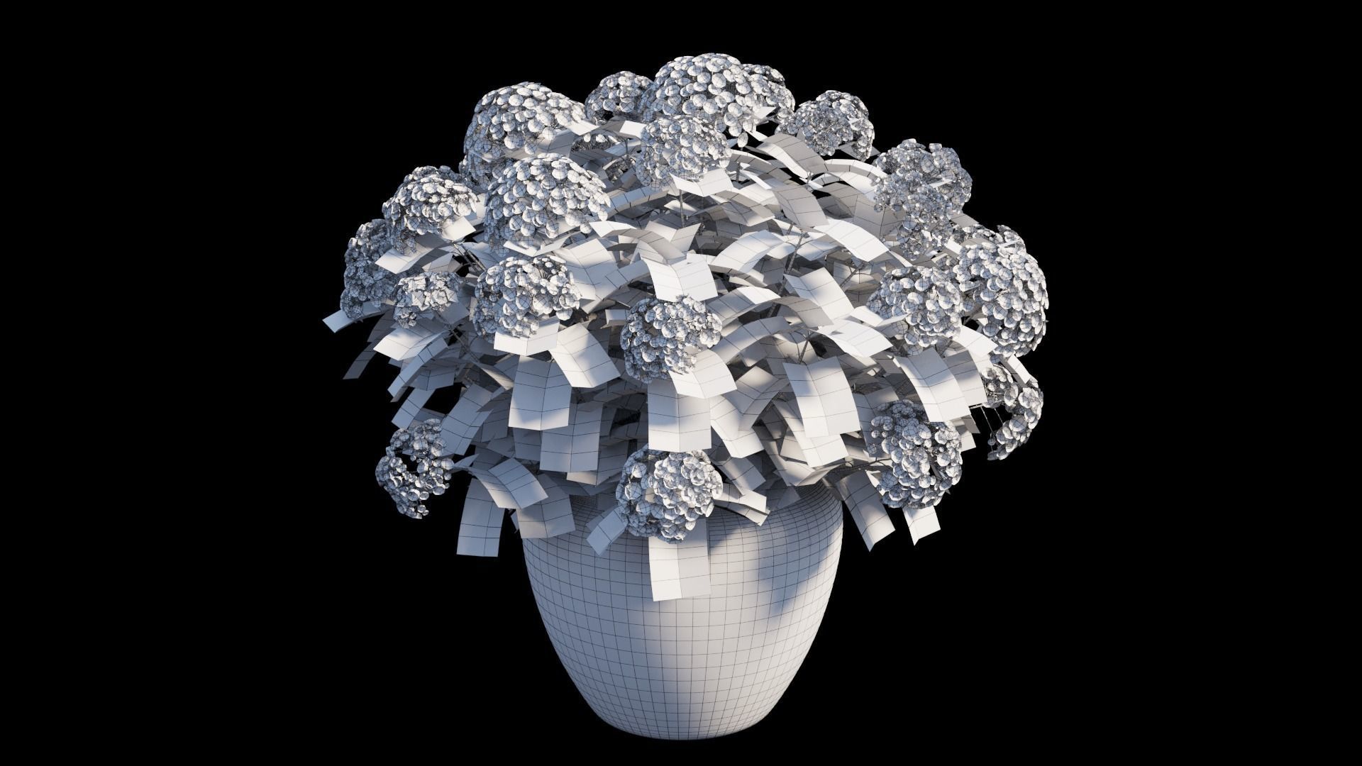 Hydrangea in planters set 04  3D model_10