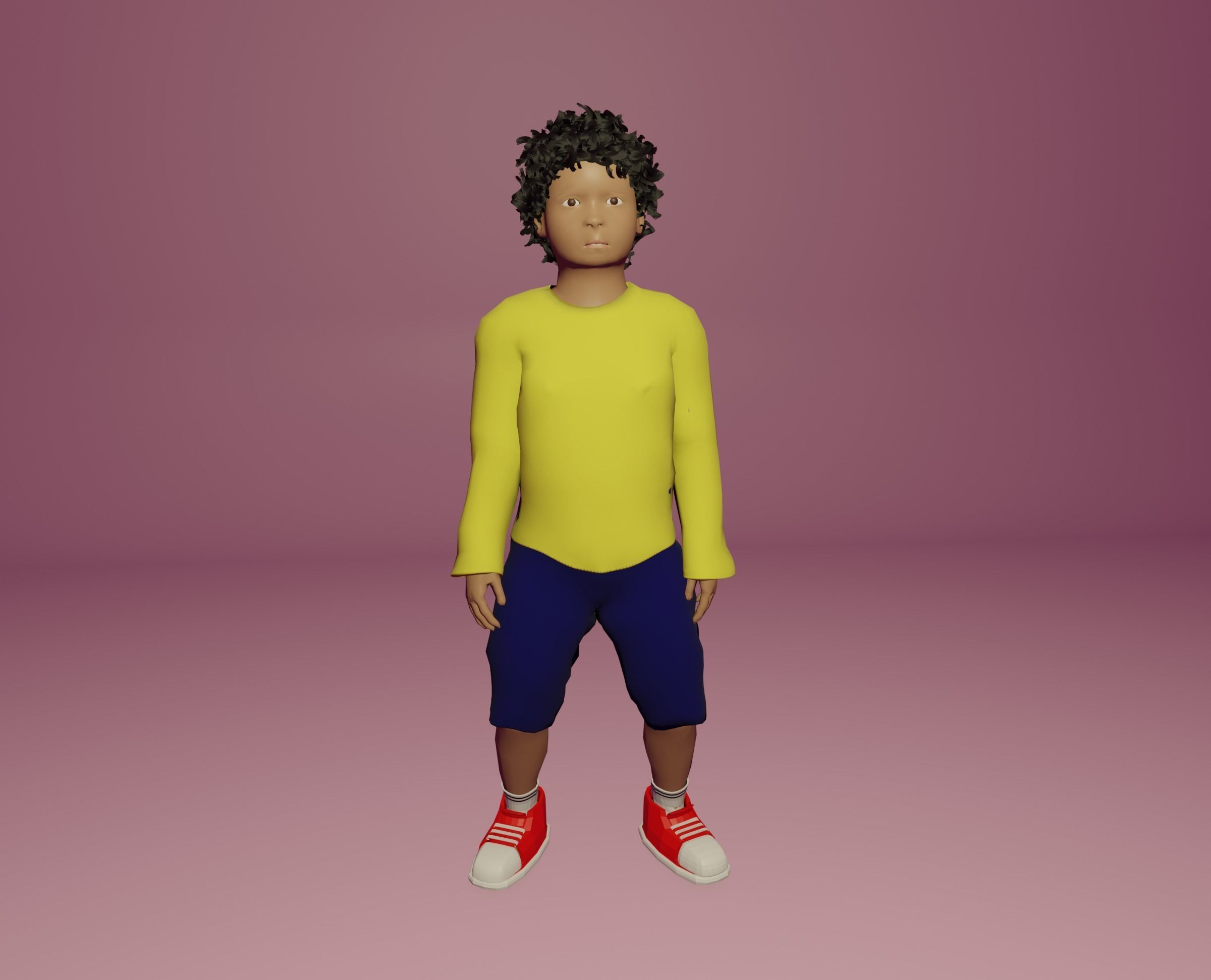 Child boy character 3D model_3