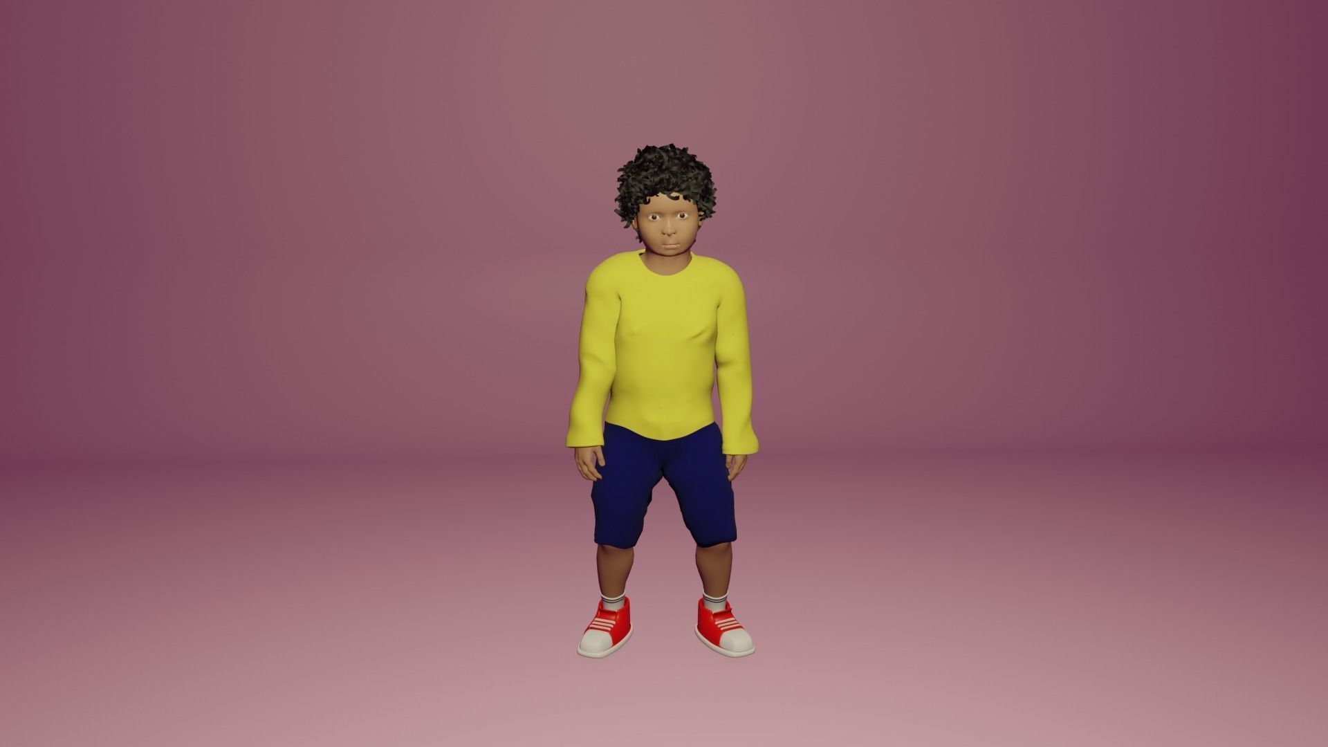 Child boy character 3D model_17