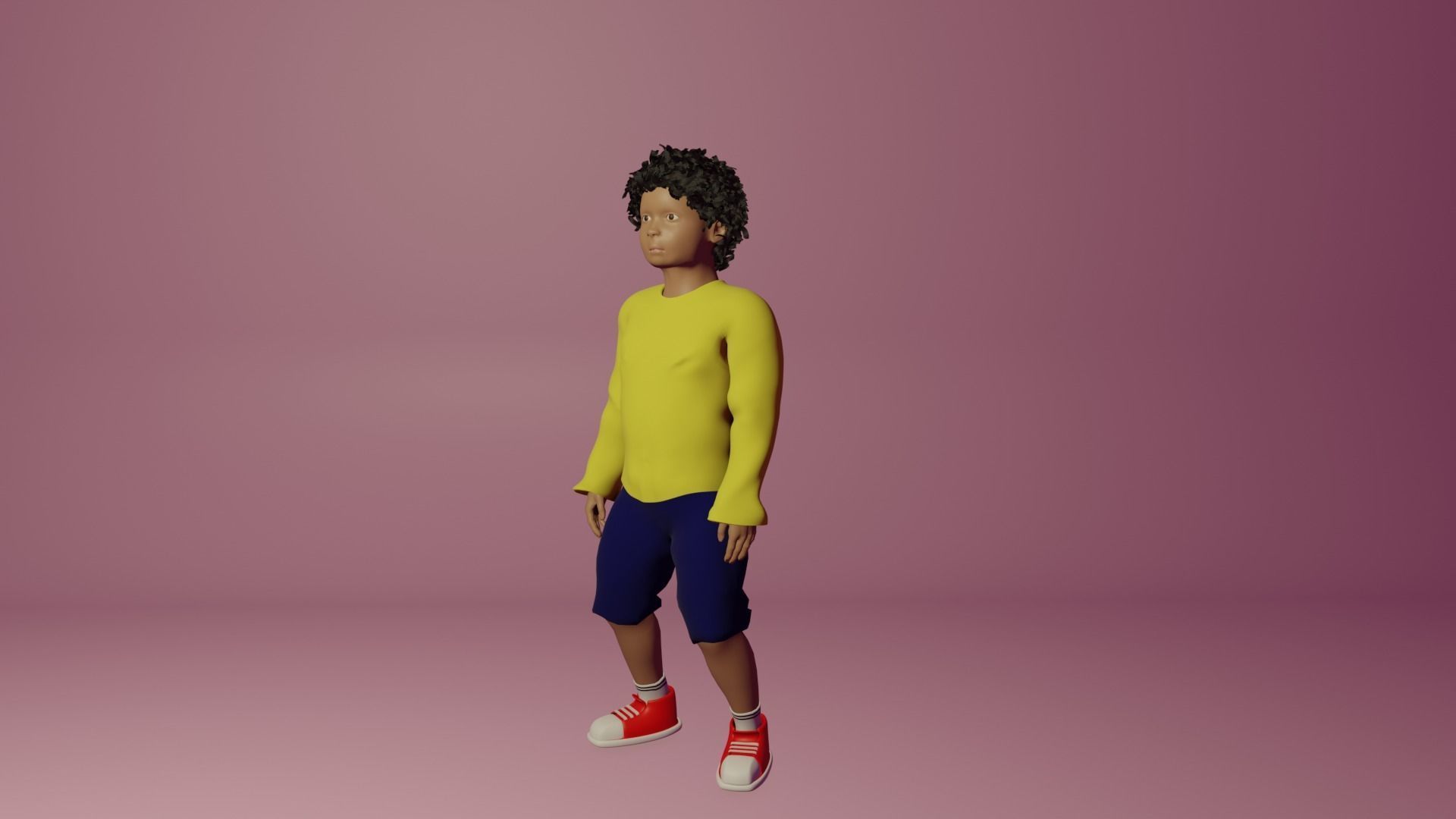 Child boy character 3D model_4