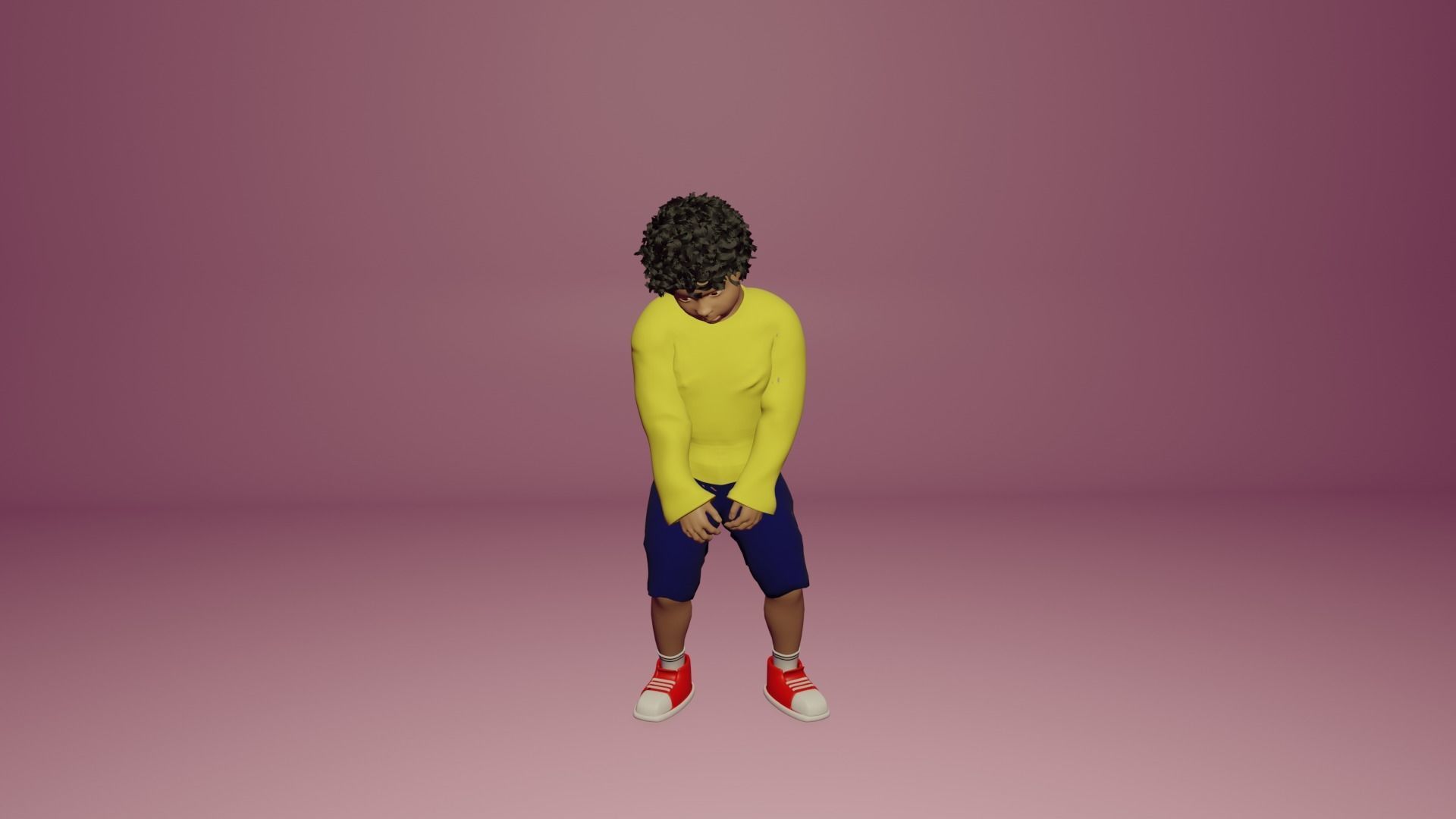 Child boy character 3D model_10