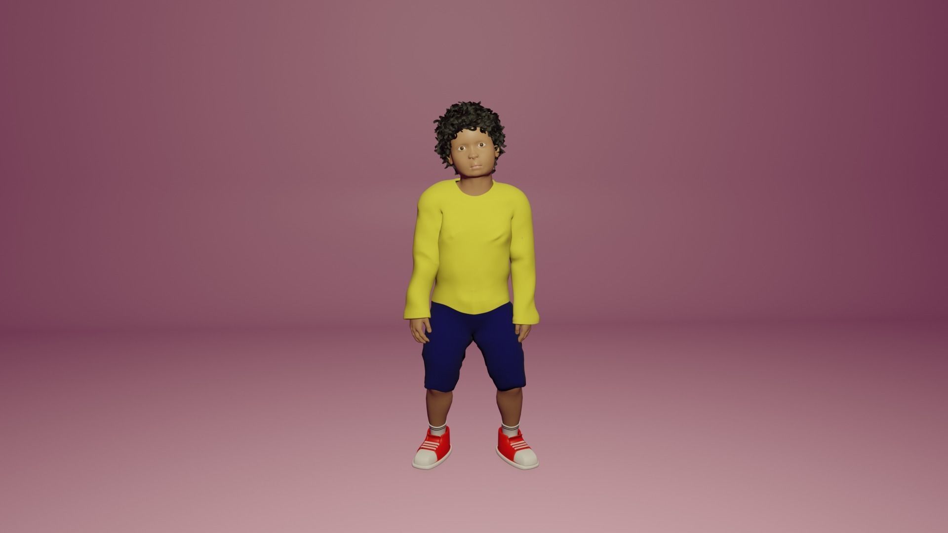 Child boy character 3D model_15