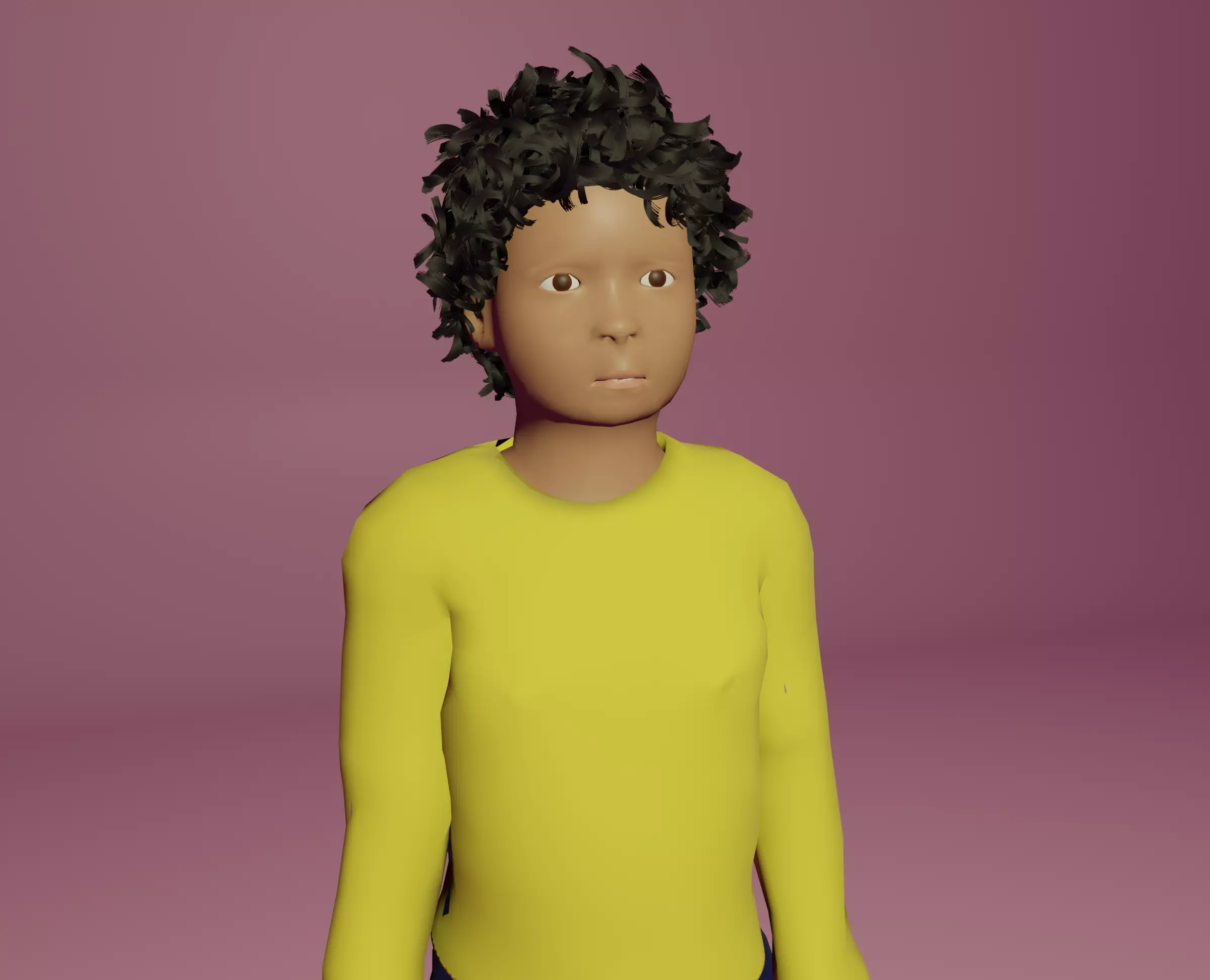 Child boy character 3D model_0