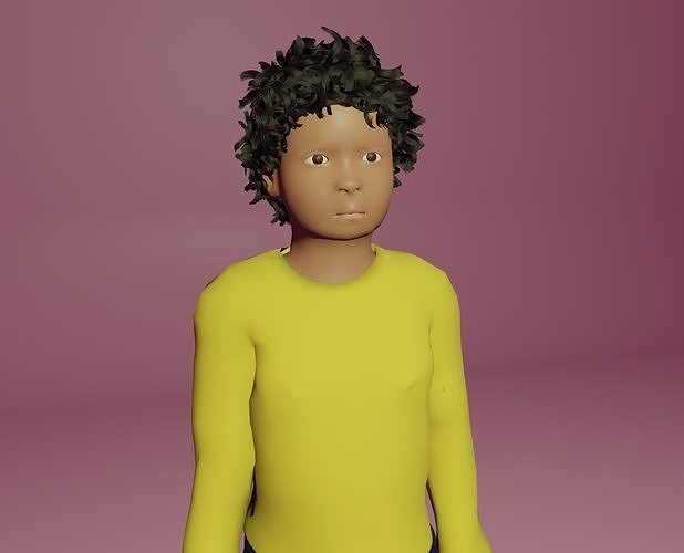 Child boy character 3D model