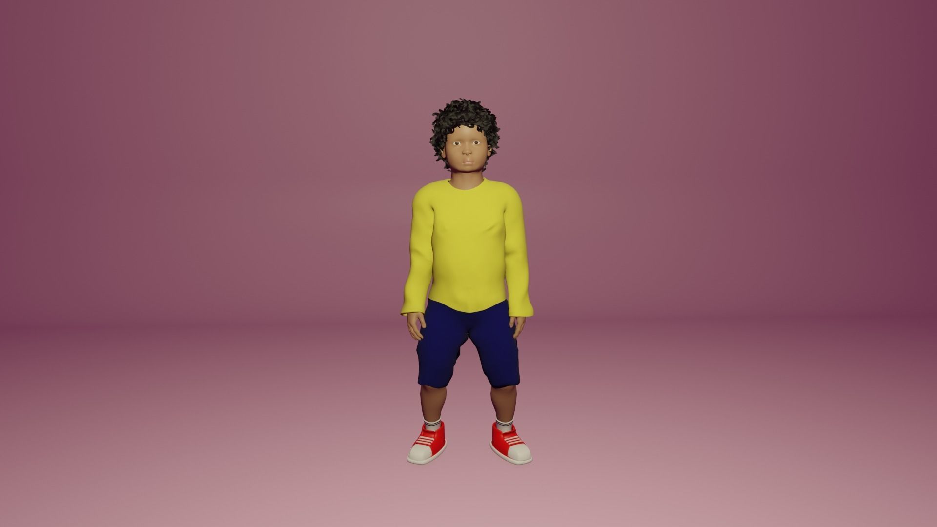 Child boy character 3D model_19