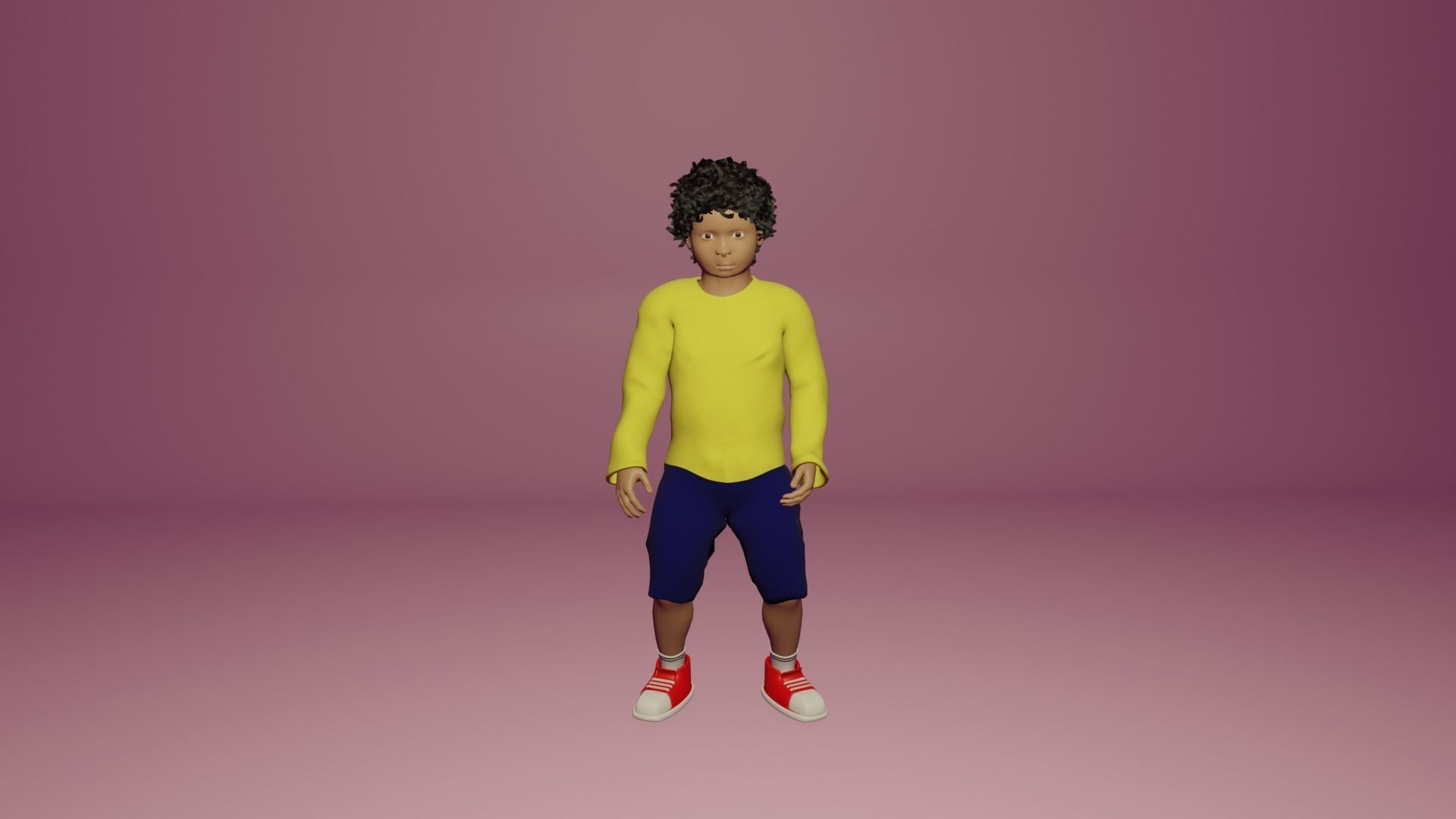 Child boy character 3D model_5