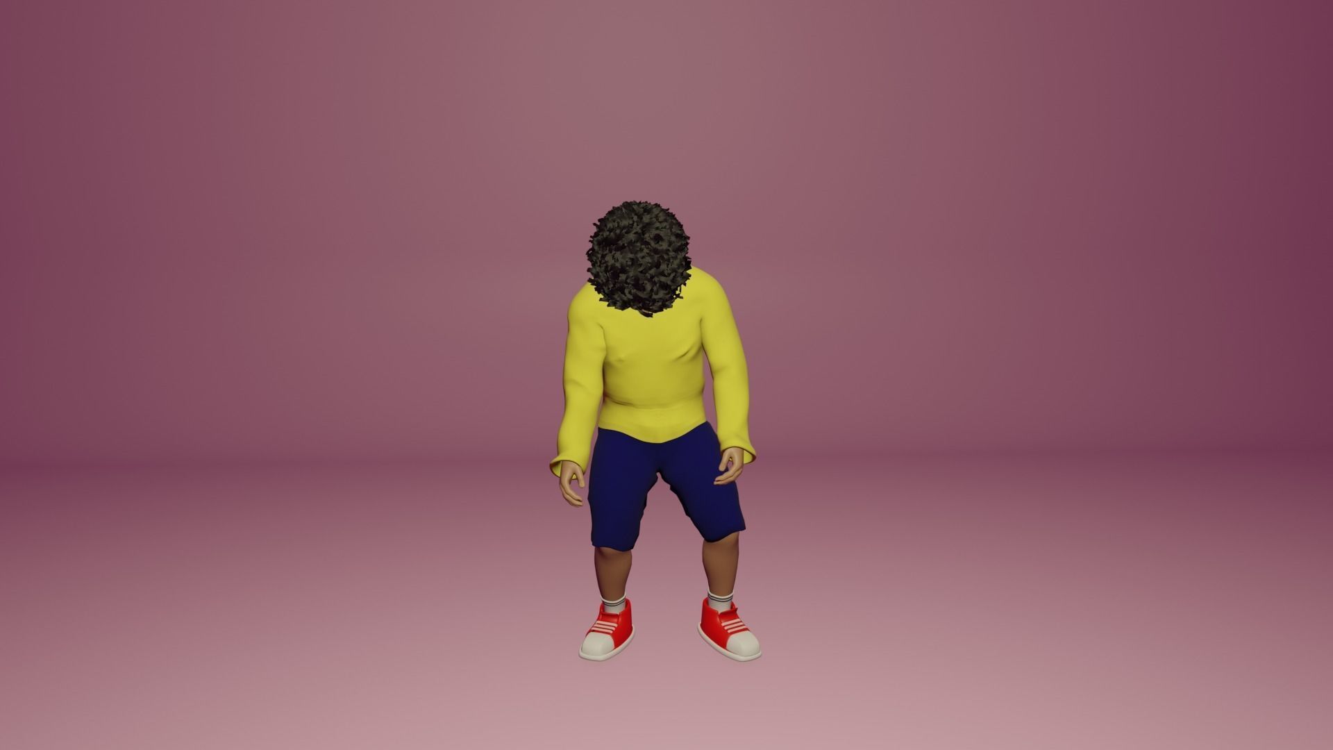 Child boy character 3D model_9
