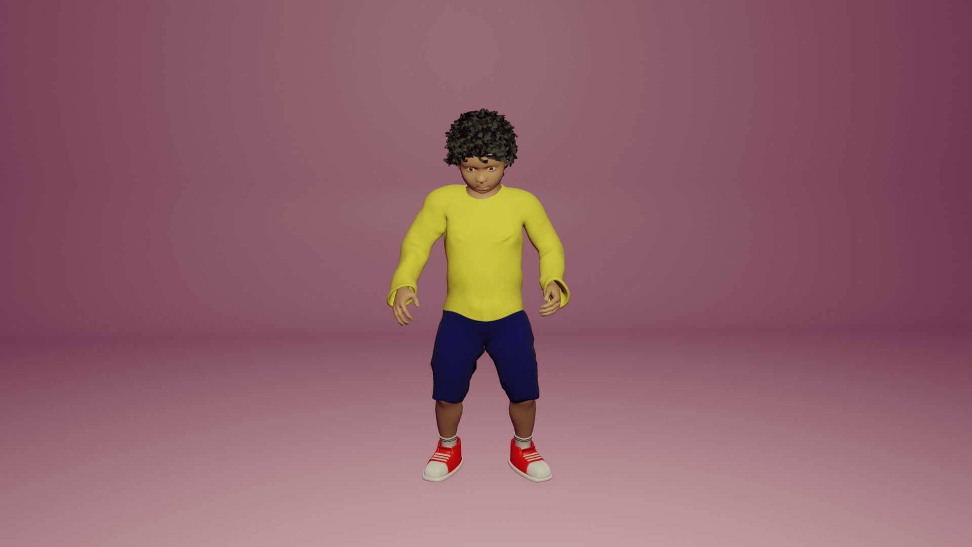 Child boy character 3D model_2