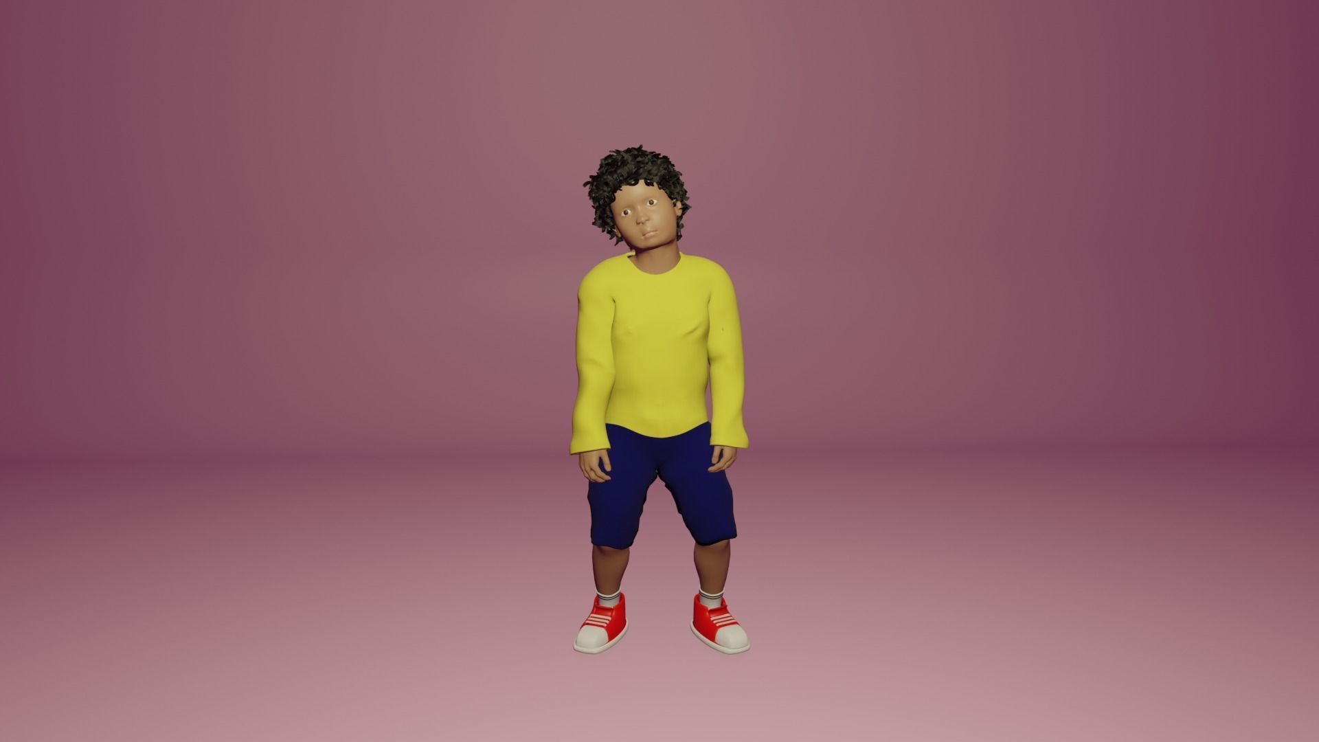 Child boy character 3D model_12