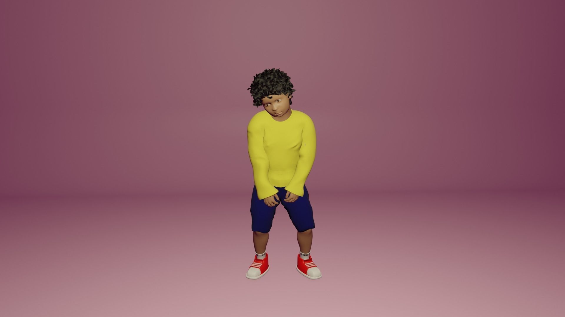 Child boy character 3D model_11