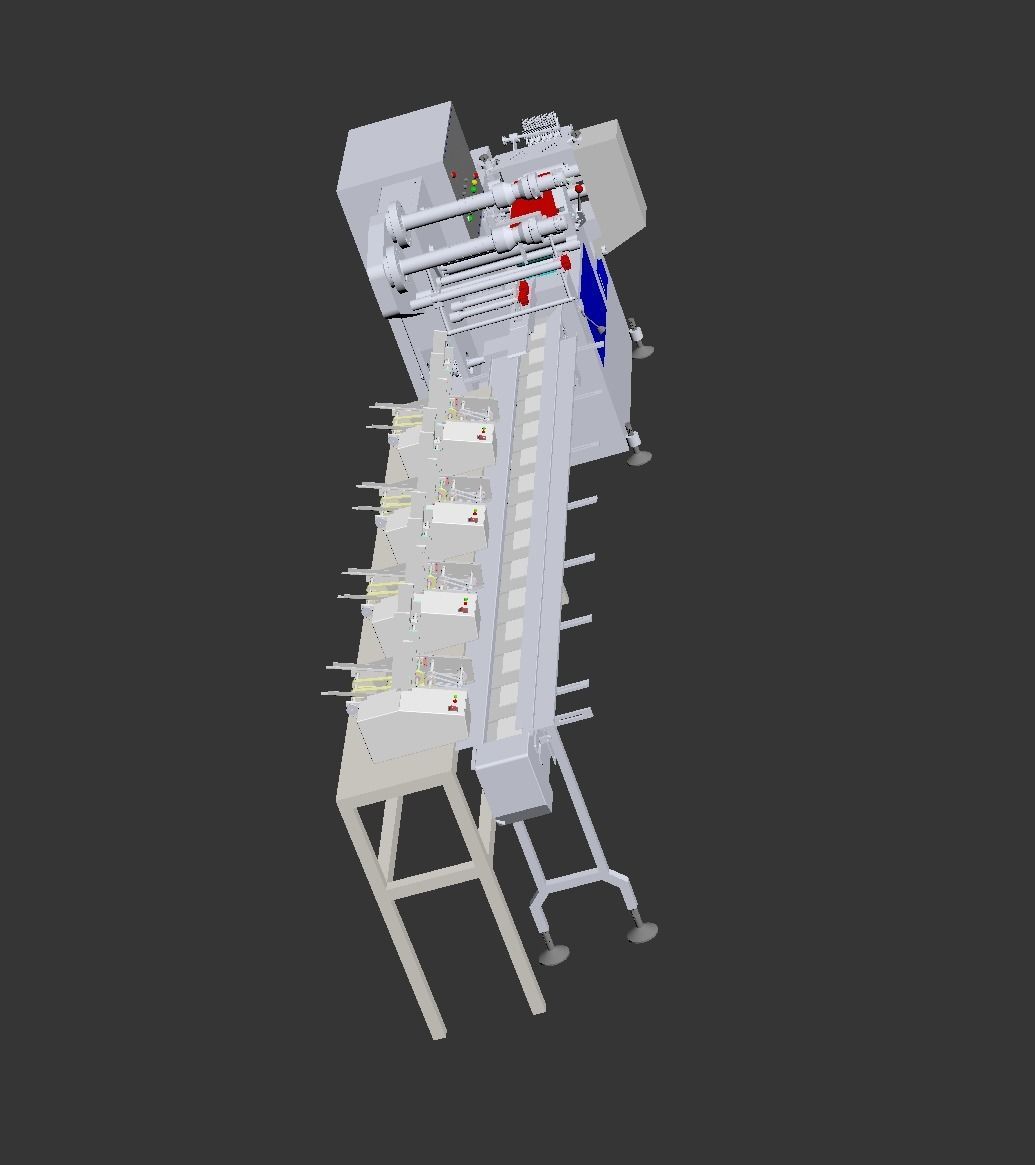 Automatic card issuing and packing machine 3D model_16