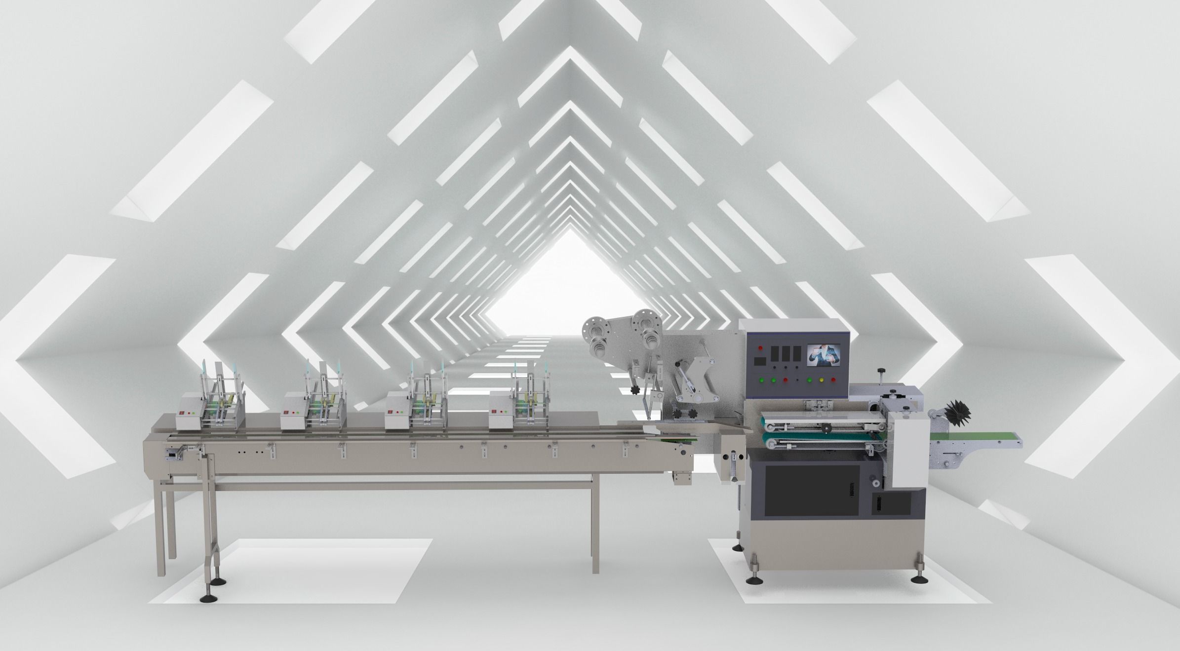 Automatic card issuing and packing machine 3D model_1