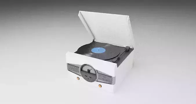 Radio record player with cover