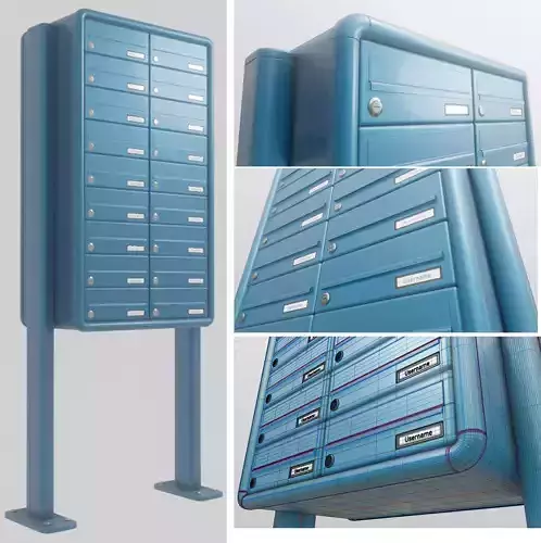 Apartment Block Mailbox 1 High-Poly 3D model