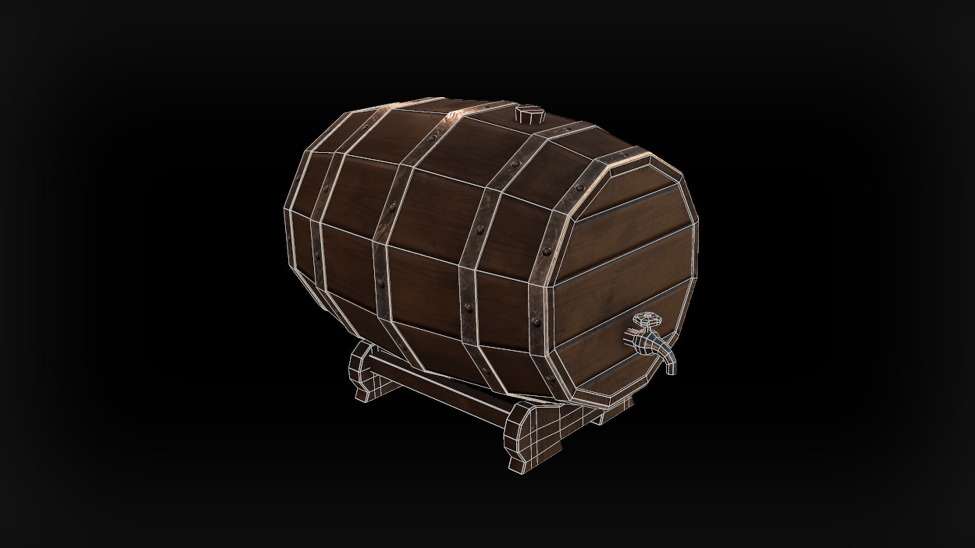 Wooden Props Free low-poly 3D model_5
