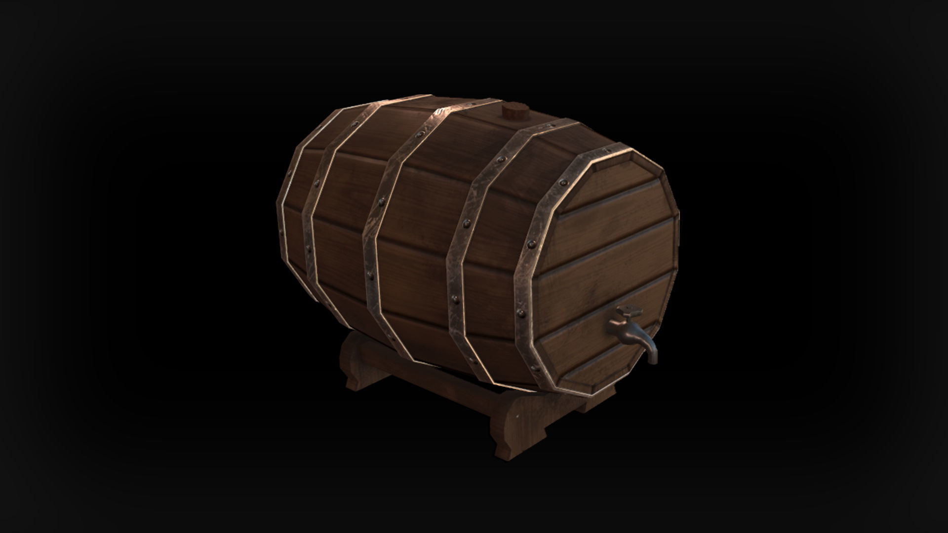 Wooden Props Free low-poly 3D model_4