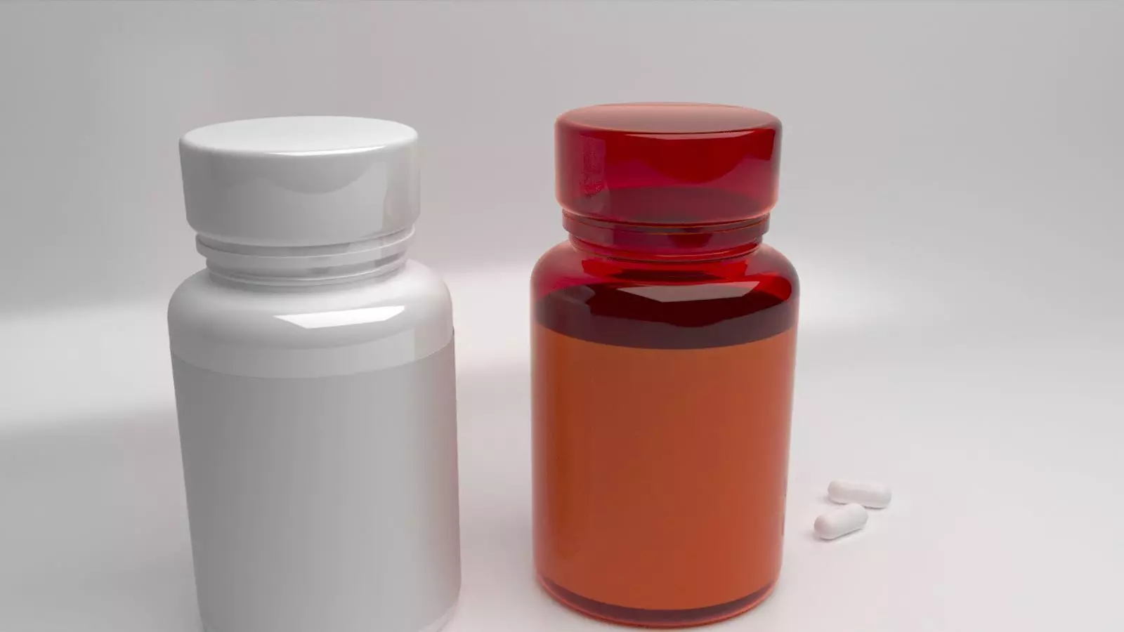 Plastic Bottle with pills 3D model_0