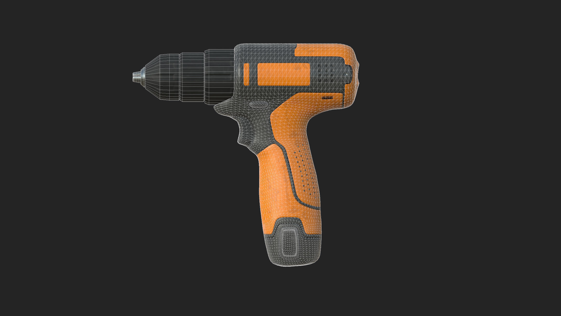 Cordless drill Low-poly 3D model_14