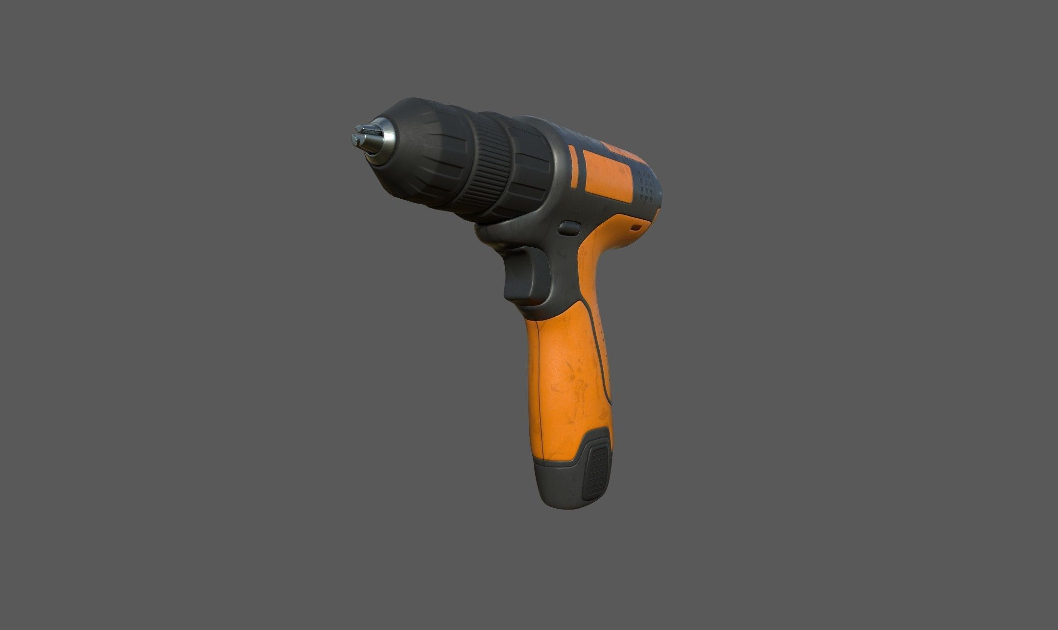 Cordless drill Low-poly 3D model_1