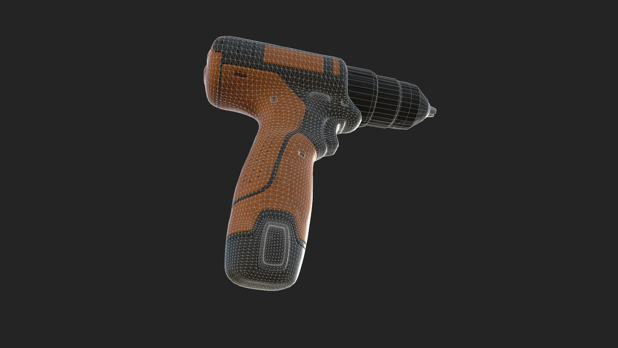 Cordless drill Low-poly 3D model_13