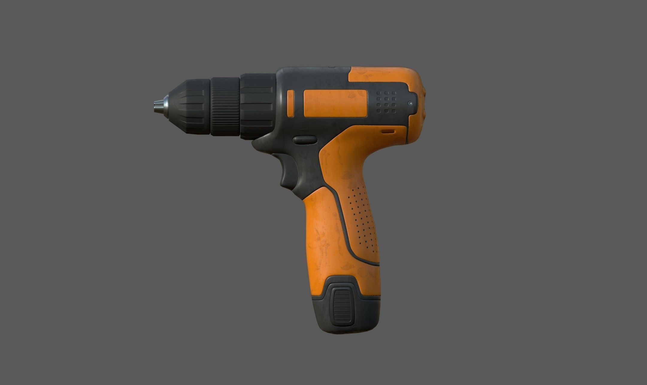 Cordless drill Low-poly 3D model_8