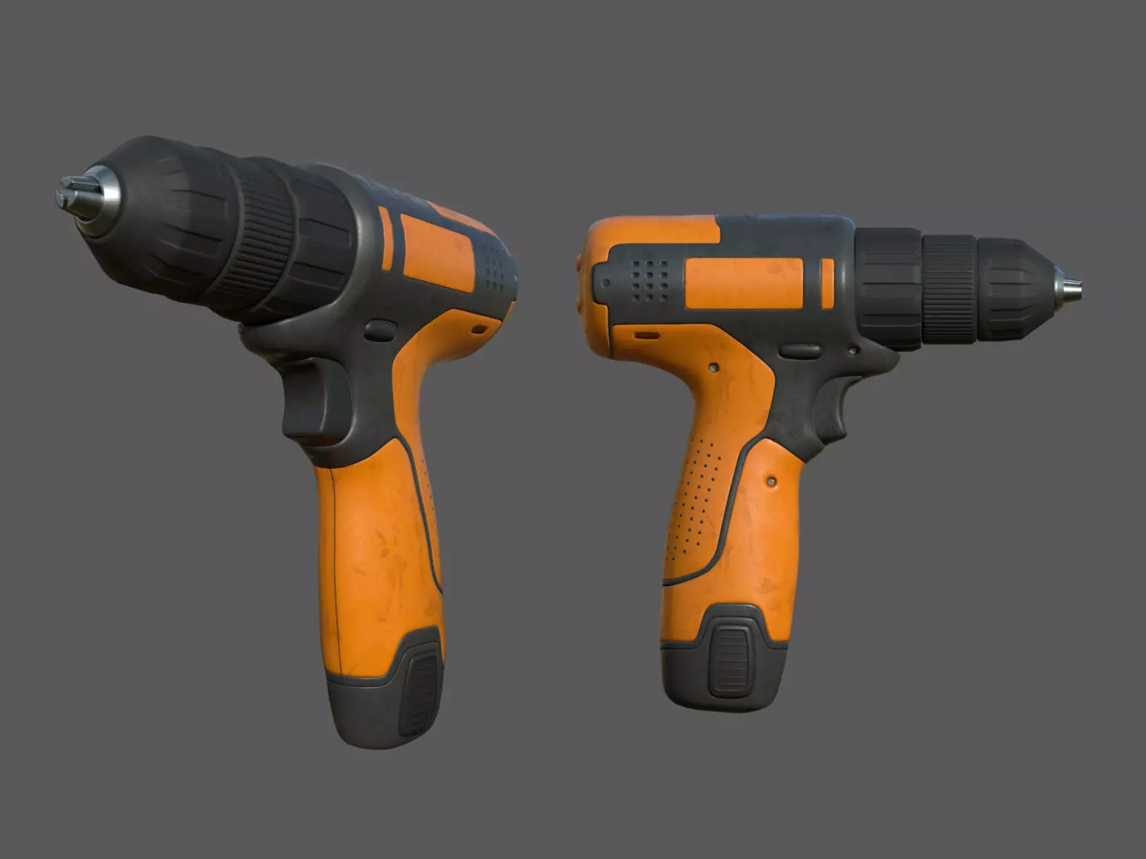 Cordless drill Low-poly 3D model_0