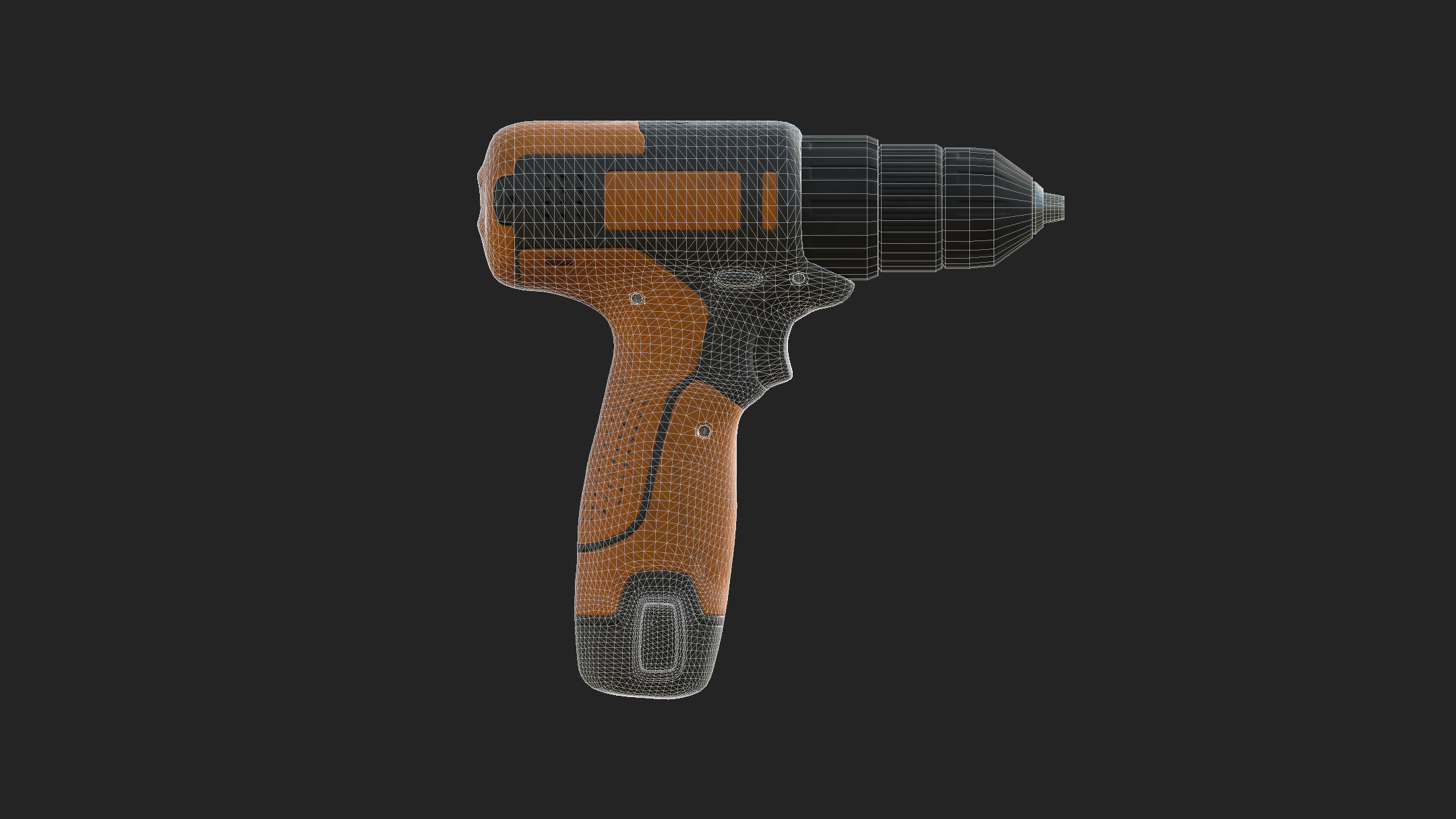 Cordless drill Low-poly 3D model_15