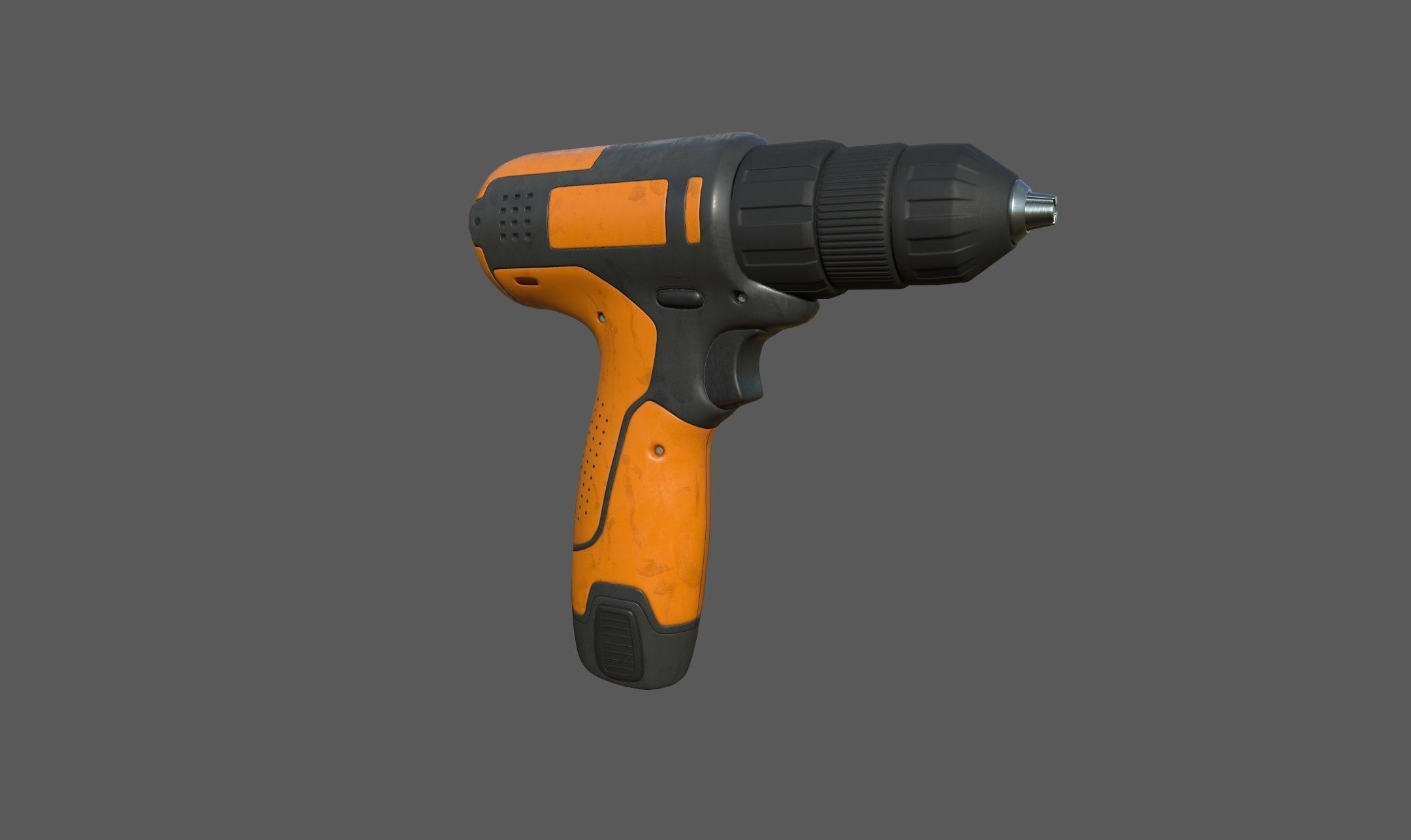 Cordless drill Low-poly 3D model_4