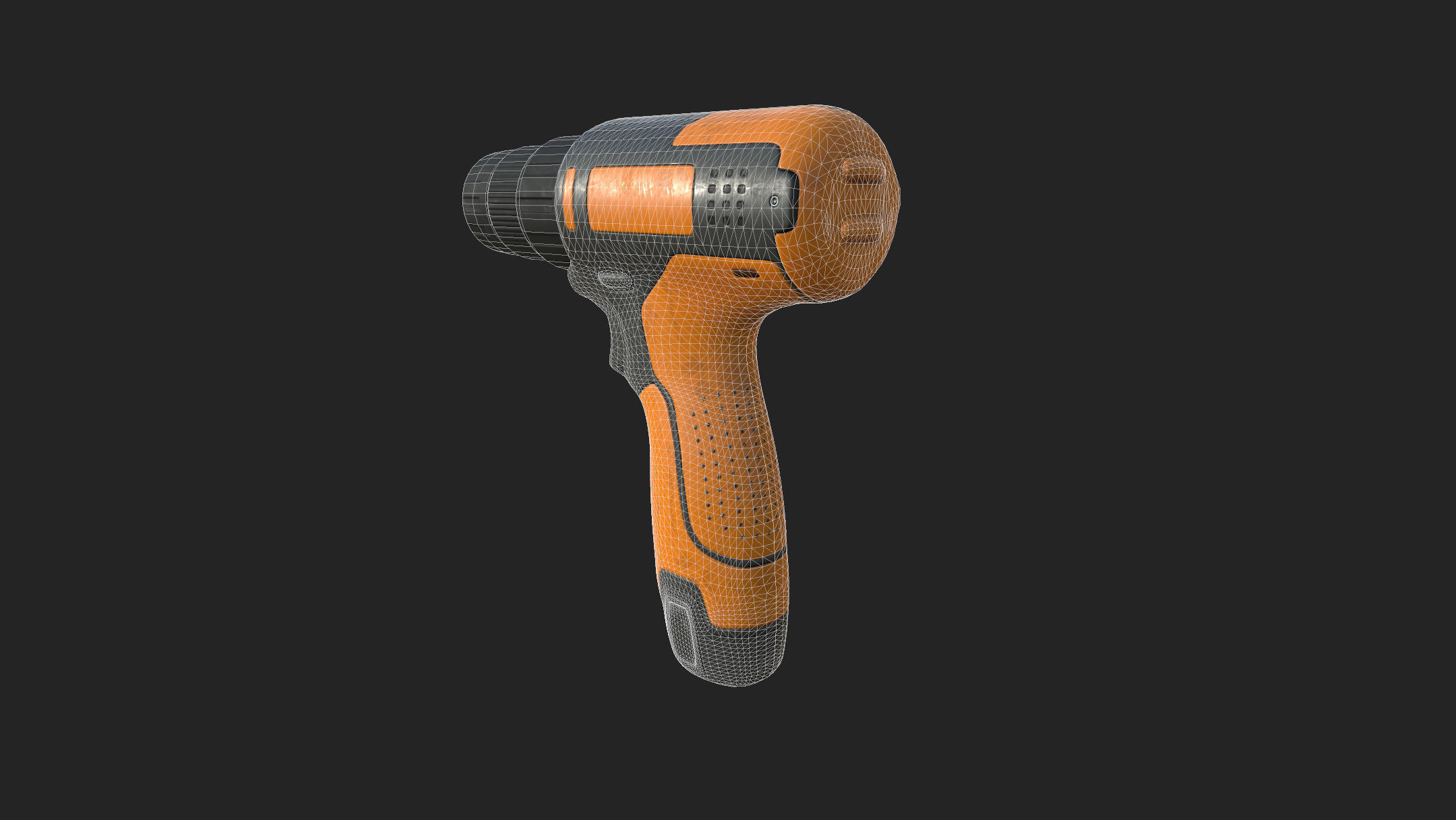 Cordless drill Low-poly 3D model_11