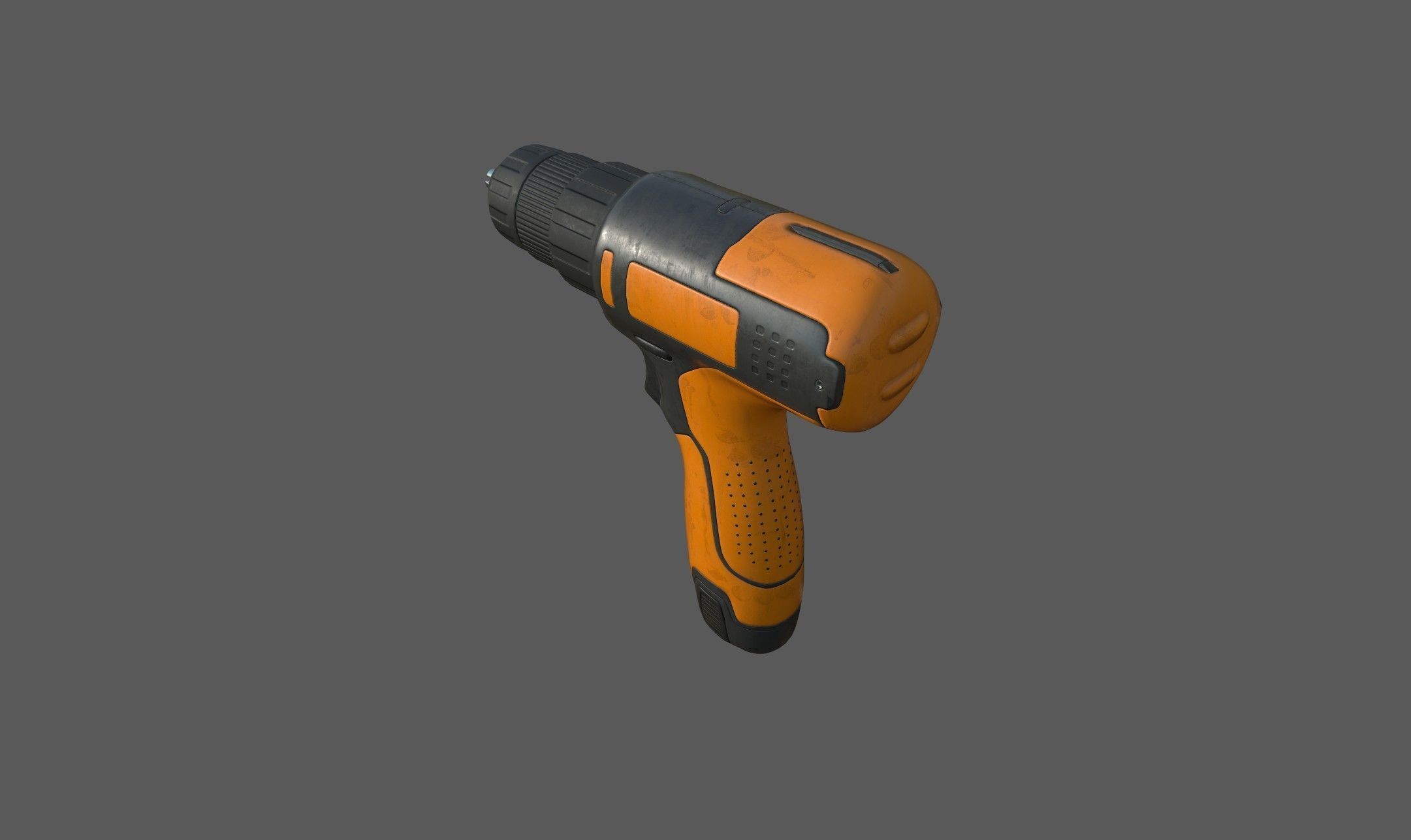 Cordless drill Low-poly 3D model_2