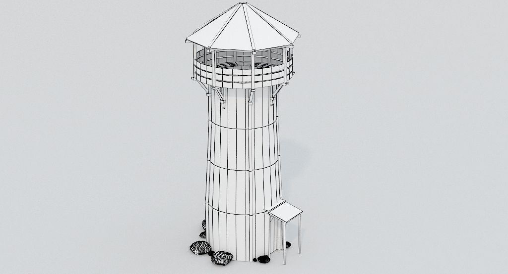 Watch Tower Low-poly 3D model_11