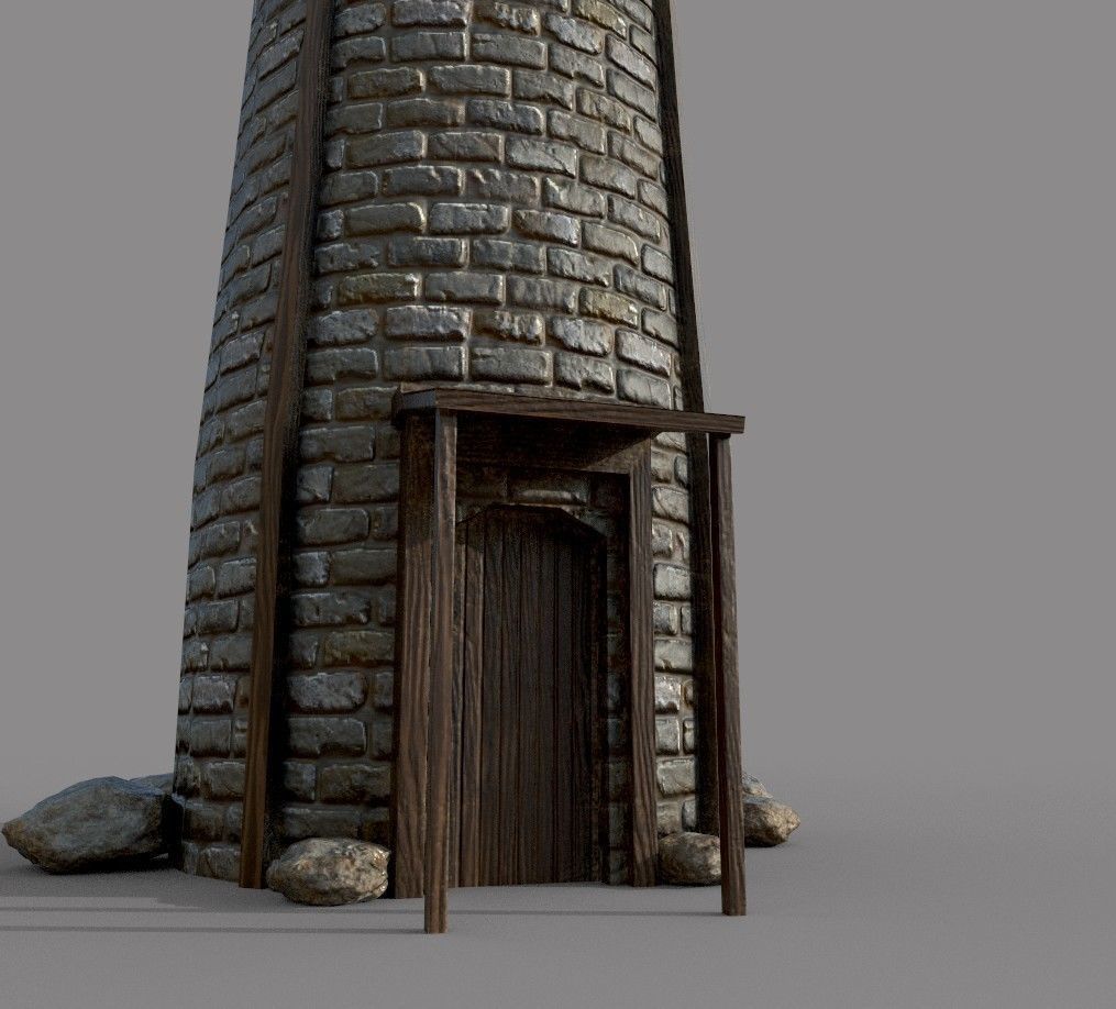 Watch Tower Low-poly 3D model_5