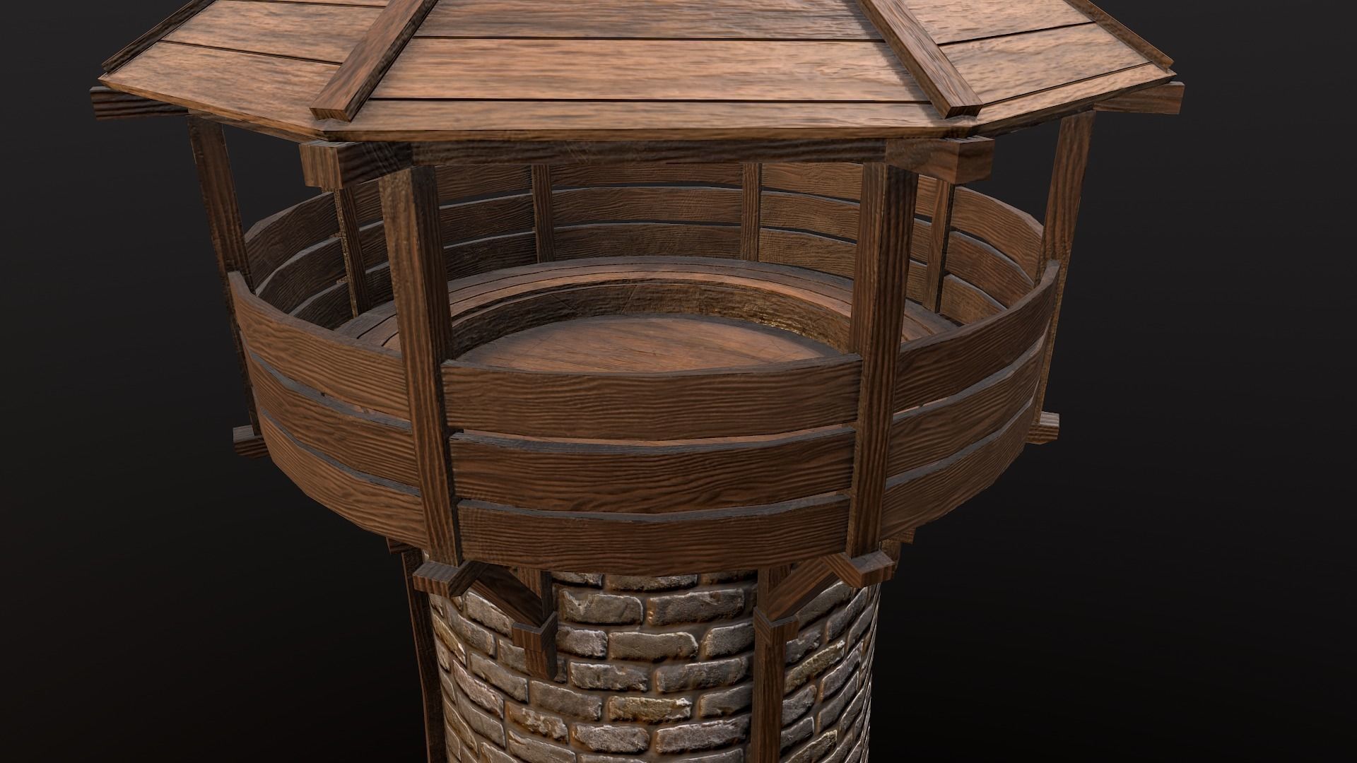 Watch Tower Low-poly 3D model_7