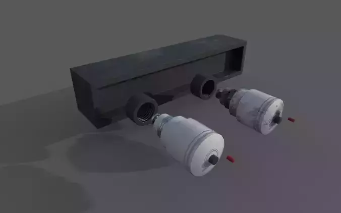 Electrical fuses - standard and damaged Low-poly 3D model
