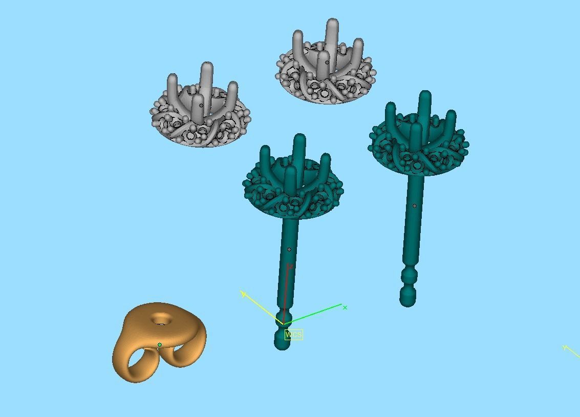 Stud Earrings  Round Twisted Halo Earrings 3dmodel 3D print model_7