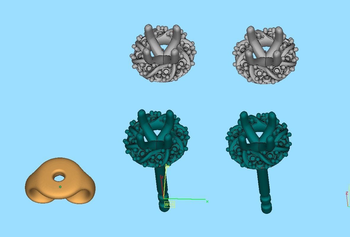 Stud Earrings  Round Twisted Halo Earrings 3dmodel 3D print model_18