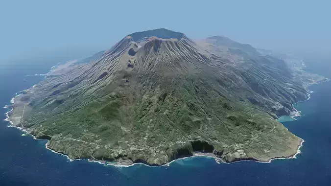 Volcano Island Mountains - Miyake island and Tori-shima 3D model