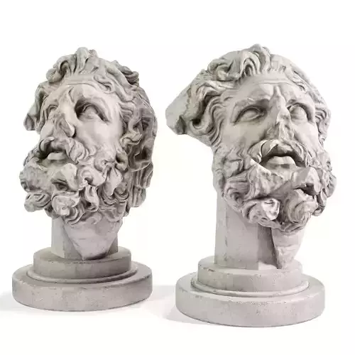 Giants head sculpture Low-poly 3D model