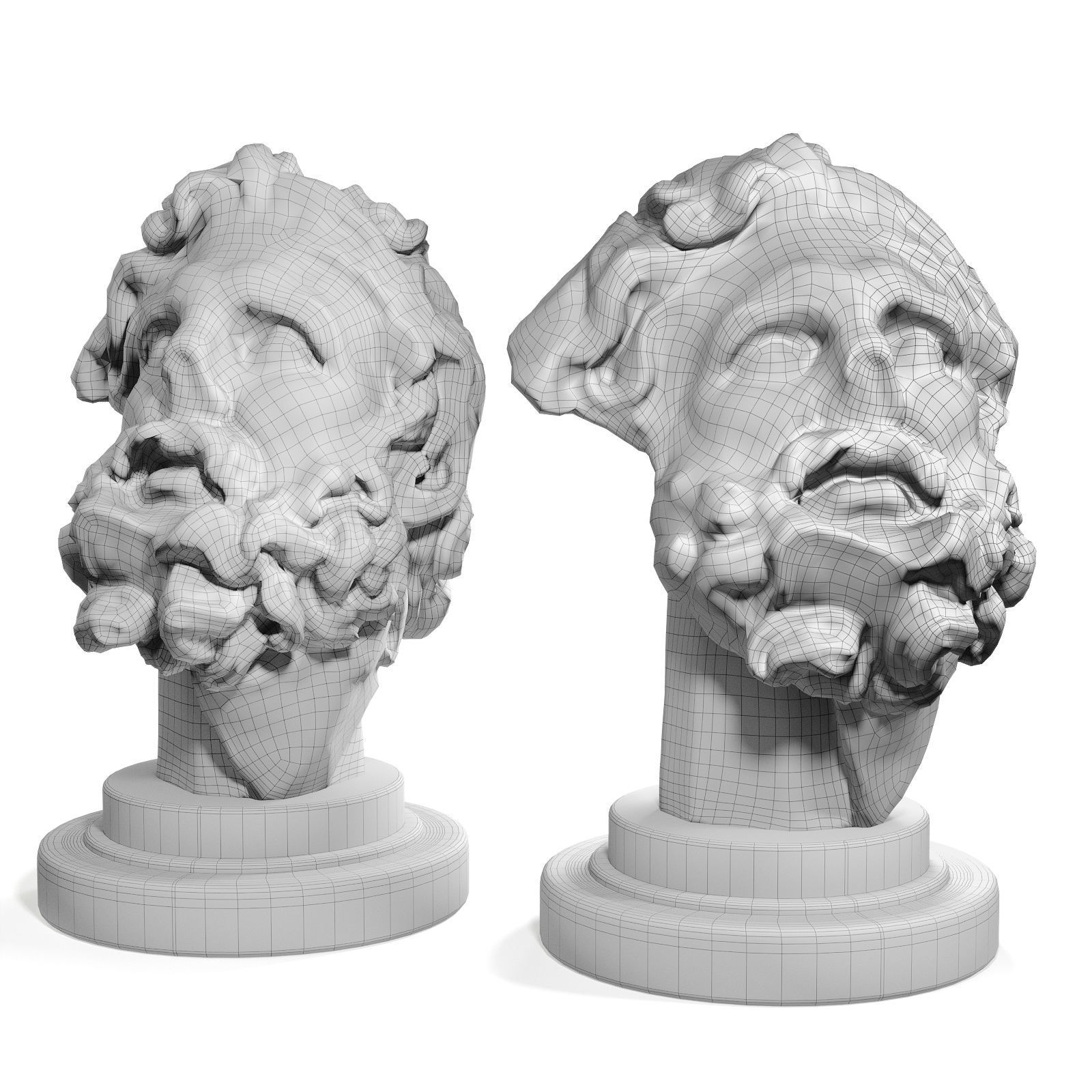 Giants head sculpture Low-poly 3D model_3
